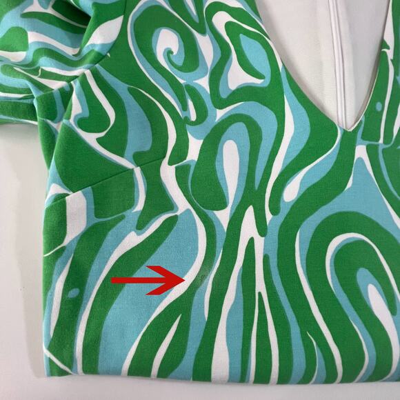 Lilly Pulitzer Charlena Resort White Finders Keepers Shift Dress Green Blue - Picture 12 of 13
